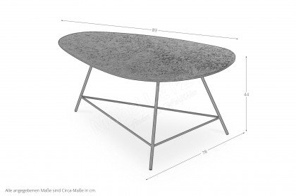 Nara von Musterring - Couchtisch solid sirius/ Metall anthrazit