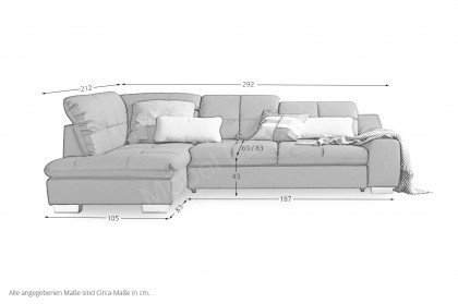SO 1200 von set one by Musterring - Polsterecke Variante platinum-grey