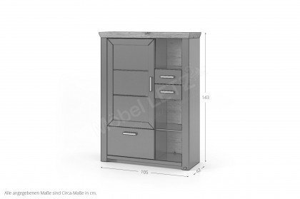 York von set one by Musterring - Highboard in Pino Aurelio mit offenen Fächern