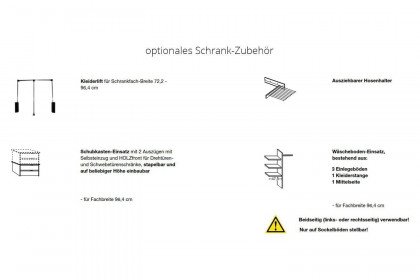 Denver von Wiemann - Kleiderschrank graphit mit Lamellen Eiche bianco