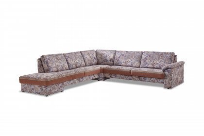 Bologna von Schröno - Ecksofa rechts lila gemustert