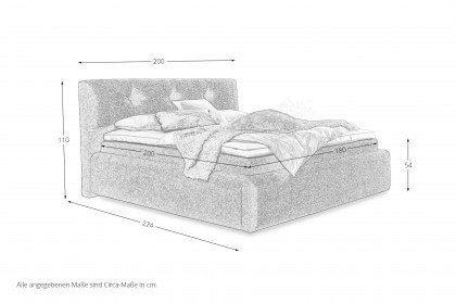 Perla-Dream von Tidur - Boxspringbett Trinidad dark grey