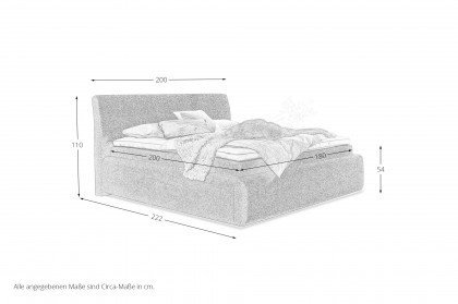 Perla-Dream von Tidur - Boxspringbett Alvaro dark grey