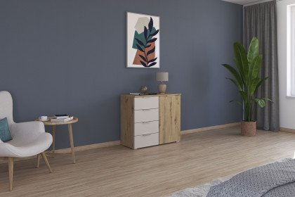 Monza von Rauch Blue - Kombikommode Eiche Artisan - champagner