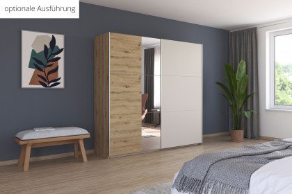 Monza von Rauch Blue - Schwebetürenschrank Eiche Artisan - dunkelgrau