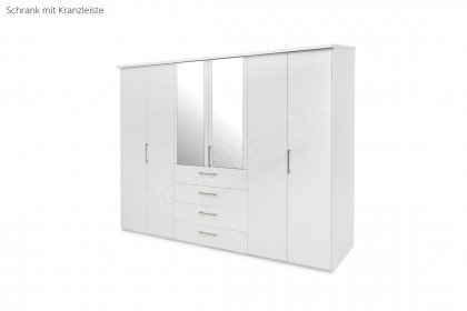 Amado von MONDO - Schlafzimmer mit Schrank, Bettanlage und Wandregalen