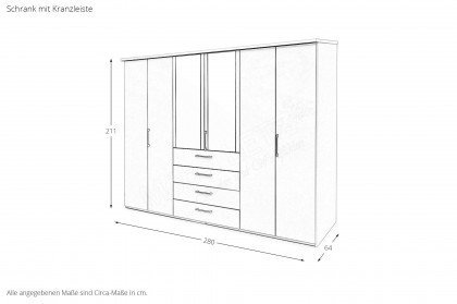 Amado von MONDO - Schlafzimmer mit Schrank, Bettanlage und Wandregalen