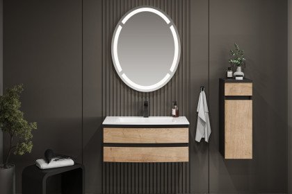 Vora von puris - Badezimmer in Cosmos Grey/ Eiche natur