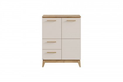 Stiene von Paidi - Highboard ca. 123 cm hoch cashmere-beige - Eiche massiv