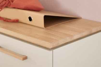 Stiene von Paidi - Highboard ca. 123 cm hoch cashmere-beige - Eiche massiv