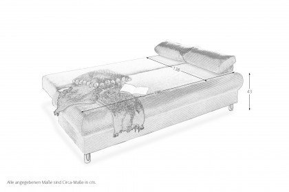 Como von Sofa-Team - Schlafsofa ecru