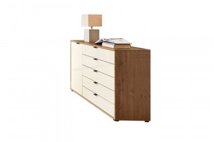 Quito von Wiemann - Schlafzimmer-Set Bianco-Eiche - Glas champagner
