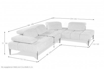 Skyline-LE25 von Calia Italia - Polstersofa rechts beige