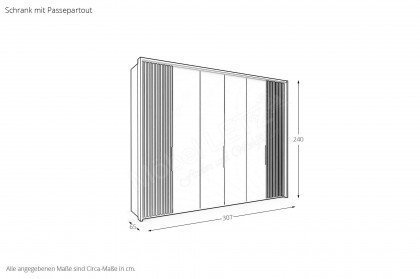 Denver von Wiemann - Schrank mit Passepartout graphit - Eiche bianco