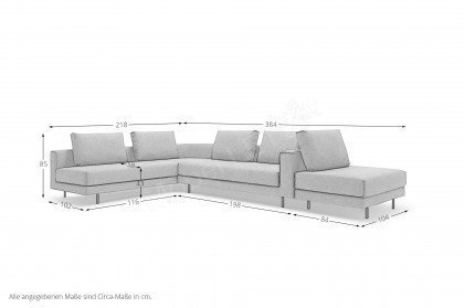 CR.424 von creation by Rolf Benz - Polsterecke links beigegrau