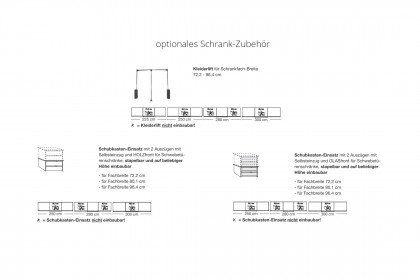 Phoenix von Wiemann - Schrank Front mit 3 Feldern Havanna-Glas