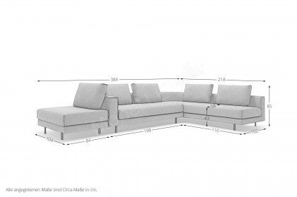 CR.424 von creation by Rolf Benz - Polsterecke rechts beigegrau