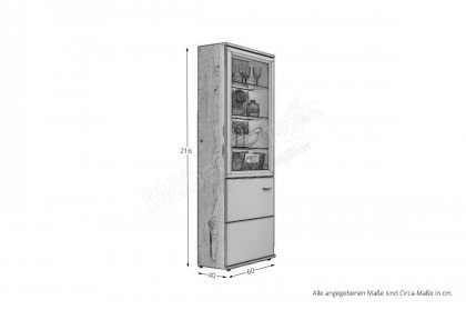 Vilm von Stralsunder - Vitrine Risseiche/ grau