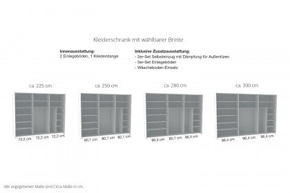 Phoenix von Wiemann - Schrank Front schlicht Grauglas - lava