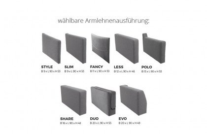 Nordic von Vilmers - Ecksofa Ausführung links rainy day