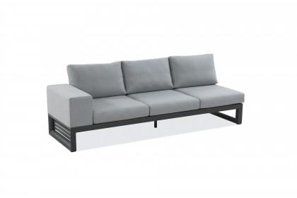 Malta-LE25 von Niehoff Garden - Ecksofa Aluminium in Mela/ hellgrau