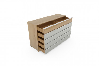 Savona 2.0 von Musterring - Kommode Glas champagner - Bianco-Eiche