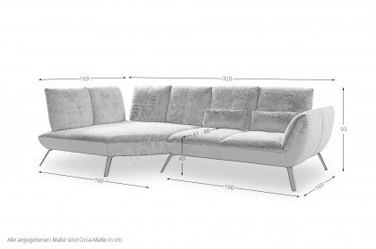 Dover von Poco - Polstersofa links taupe