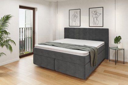 Systembett von Abrilux - Boxspringbett Arosa dunkelgrau