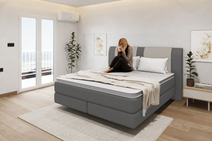 Systembett von Abrilux - Boxspringbett Marion dunkelgrau