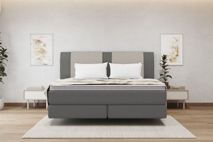 Systembett von Abrilux - Boxspringbett Marion dunkelgrau