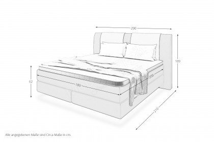 Systembett von Abrilux - Boxspringbett Marion dunkelgrau
