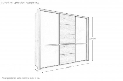 Savona 2.0 von Musterring - Schrank Glas champagner - Eiche teilmassiv