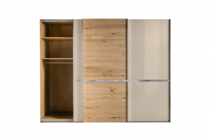 Savona 2.0 von Musterring - Schrank Glas champagner - Eiche teilmassiv