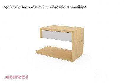 Tesso von ANREI - Bett TES 190 Zirbe natur geölt - Kopfteil gepolstert