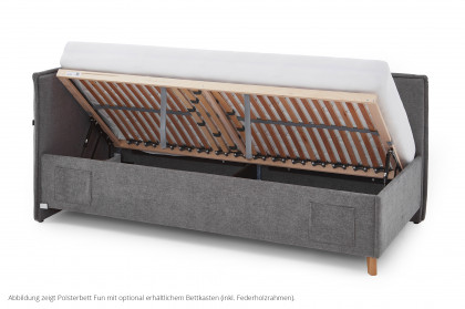 Fun von Meise Möbel - Polsterbett 90 mit Rückwand in Grau