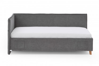 Fun von Meise Möbel - Polsterbett 90 mit Rückwand in Grau