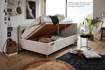 Fun von Meise Möbel - Polsterbett 120 mit Rückwand in Beige