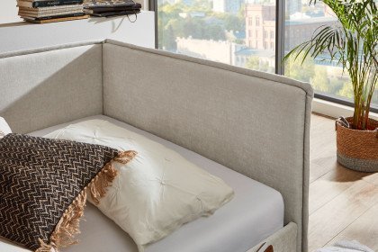 Fun von Meise Möbel - Polsterbett 120 mit Rückwand in Beige