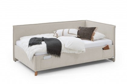Fun von Meise Möbel - Polsterbett 120 mit Rückwand in Beige