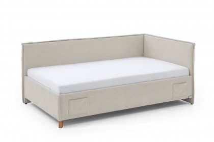Fun von Meise Möbel - Polsterbett 120 mit Rückwand in Beige