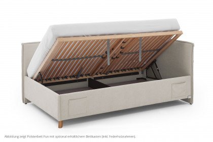 Fun von Meise Möbel - Polsterbett 120 mit Rückwand in Beige