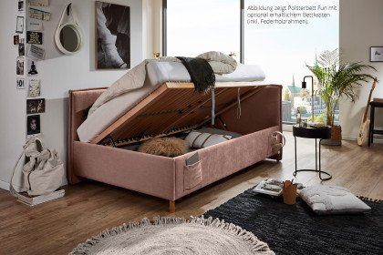 Fun von Meise Möbel - Polsterbett 120 mit Rückwand in Rose