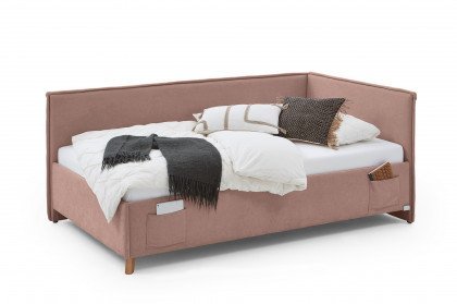 Fun von Meise Möbel - Polsterbett 120 mit Rückwand in Rose