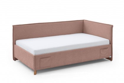 Fun von Meise Möbel - Polsterbett 120 mit Rückwand in Rose