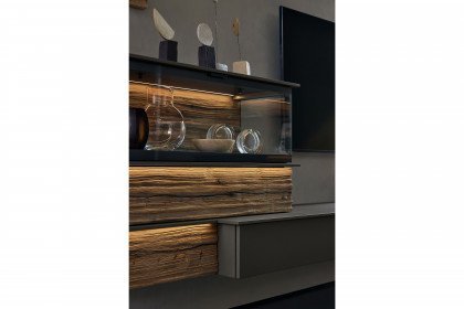 Jana von Musterring - Wohnwand 710001 Lack graphit/ Eiche