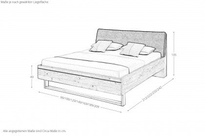 Malin von Musterring - Bett 90x200 cm mit Holzkufe
