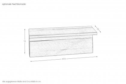 Cleveland 55 von Nature Living - Schubkastenbett 160x200 mit Polsterkopfteil