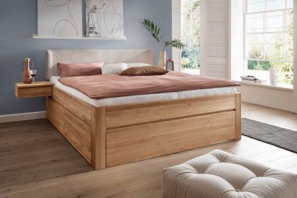 Cleveland 55 von Nature Living - Schubkastenbett 160x200 mit Polsterkopfteil