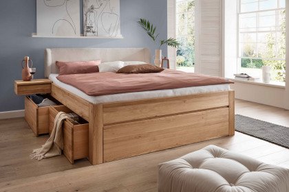 Cleveland 55 von Nature Living - Schubkastenbett 160x200 mit Polsterkopfteil
