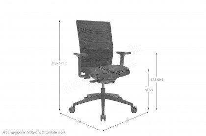 Airwork von Topstar - Schreibtisch-Drehstuhl in Schwarz